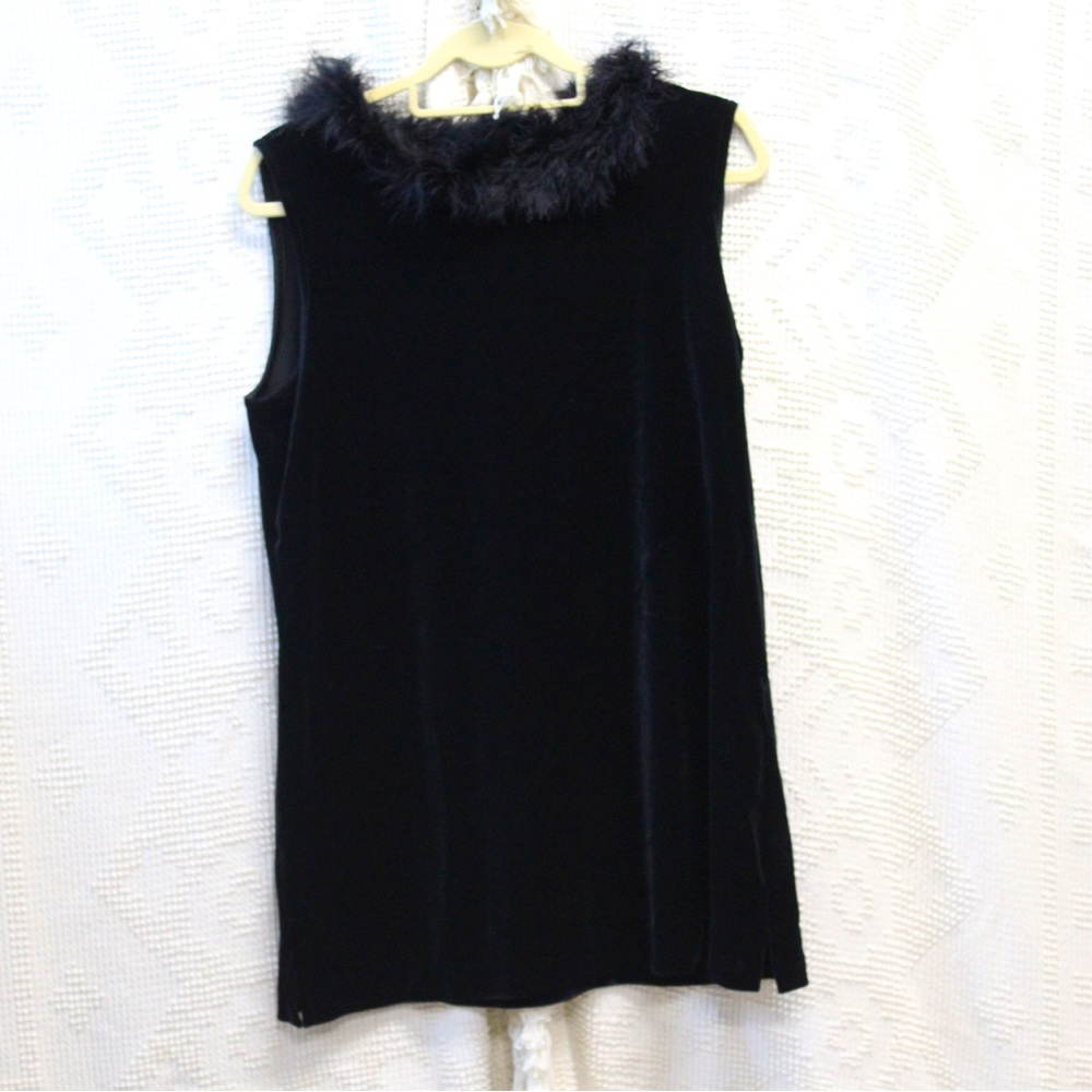 Velvet / Velour Top with Feathered neck line
